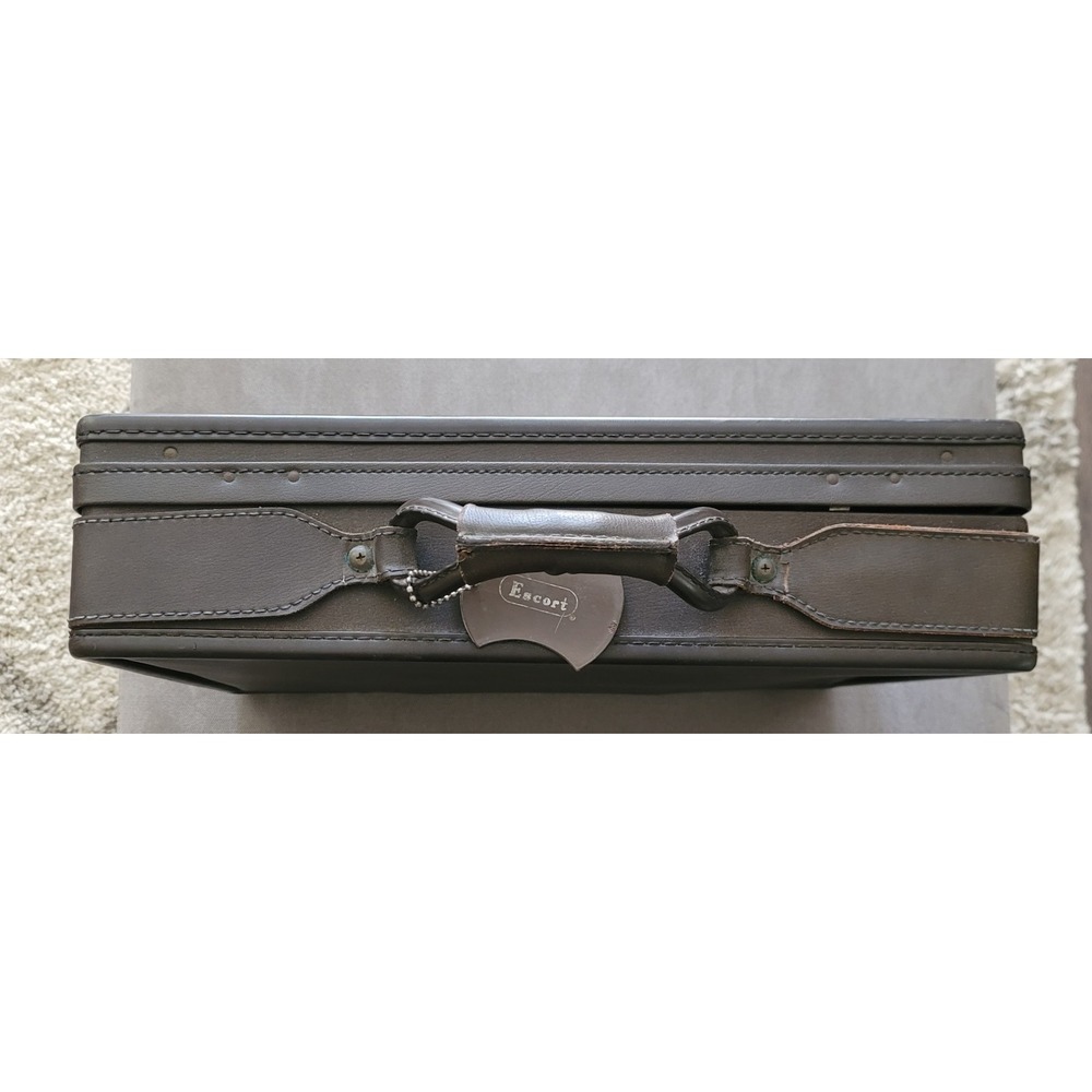 Vintage Hartmann Escort Vinyl‎ Attache Case Brown Briefcase 18 Inch - Picture 13 of 16